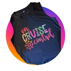 'On Cruise Control' Graphic Tank Top navy New without tags